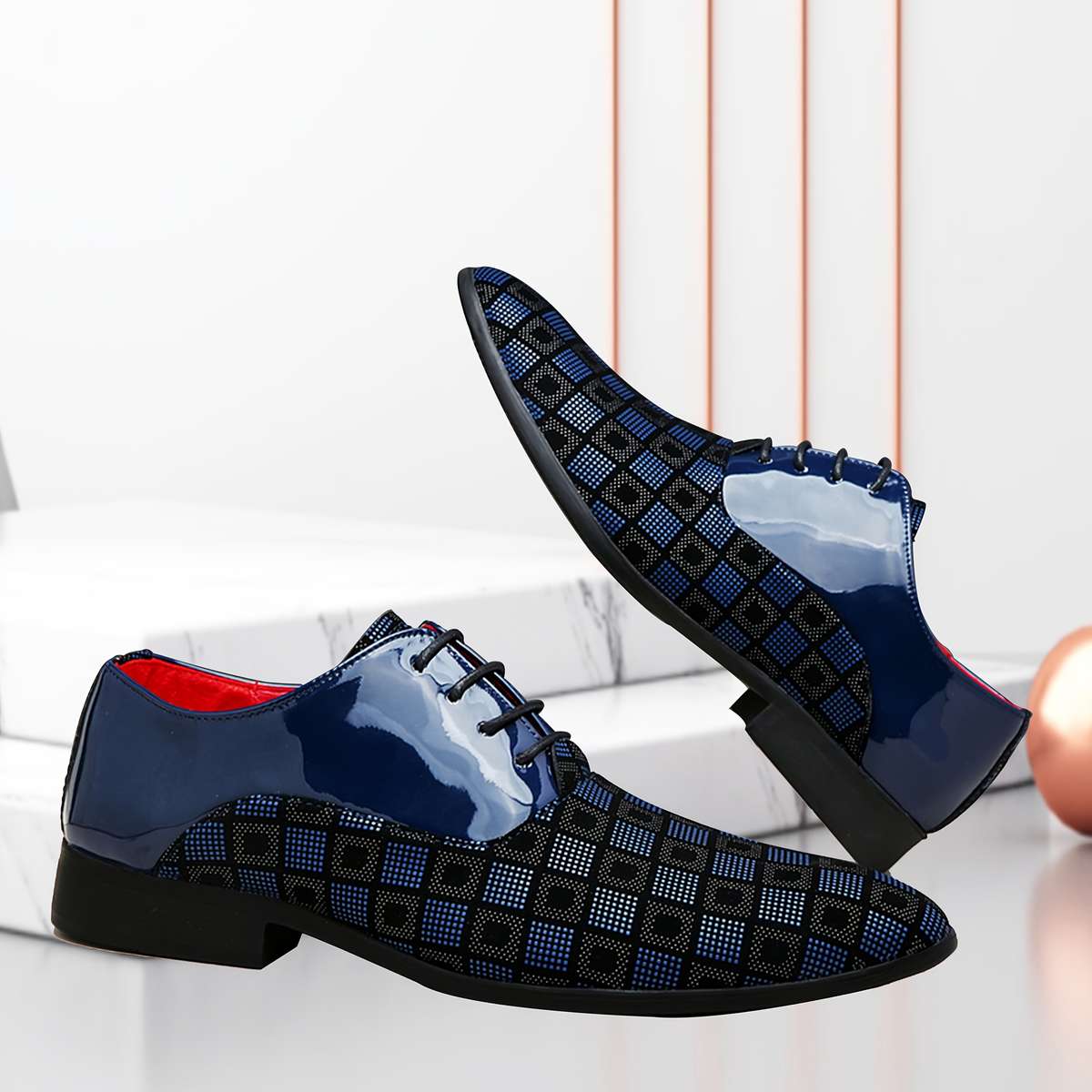 Mens Leather Shoes Color Blue Sizeuk 8