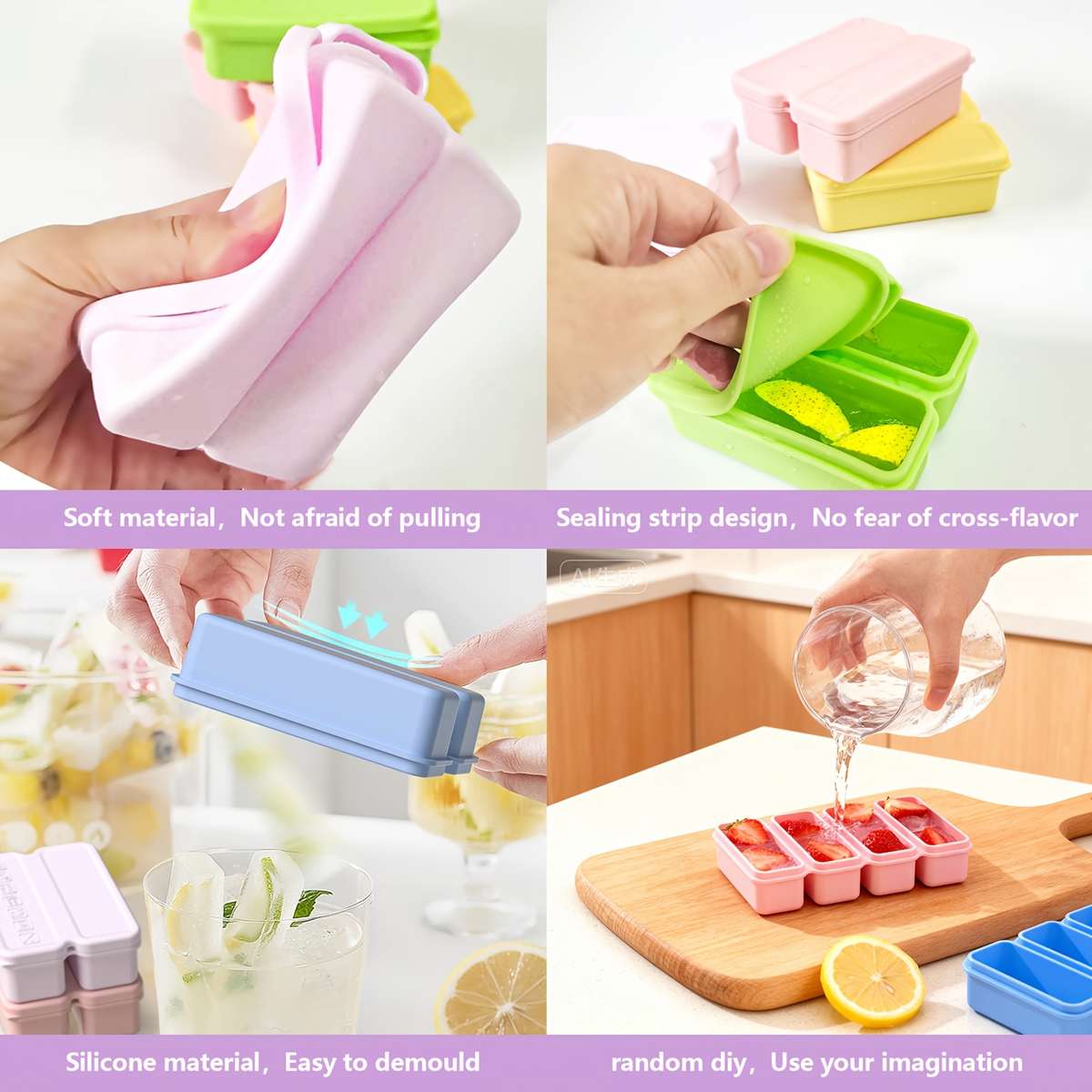 Ice Molds Color Grey Quantity2 Grids
