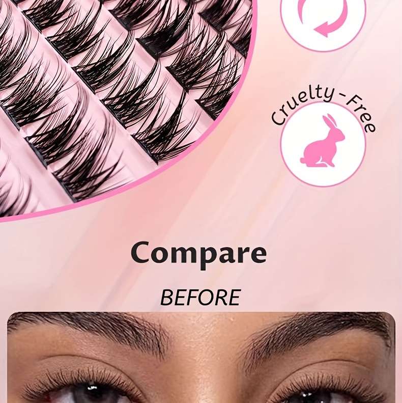 200pcs Natural Volume False Eyelashes Model 80d 16mm