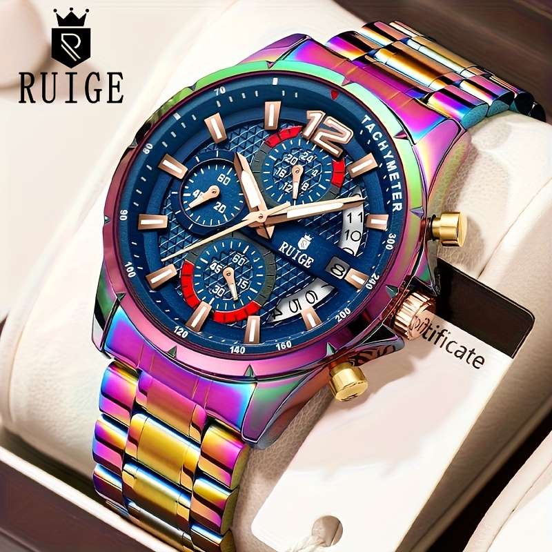 Men Fashion Luxury Skeleton Automatic Mechanical Watch Luminous Hands Rosecolor