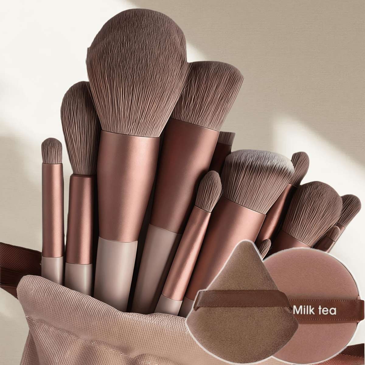 Makeup Brush Set Color Coffee Brown