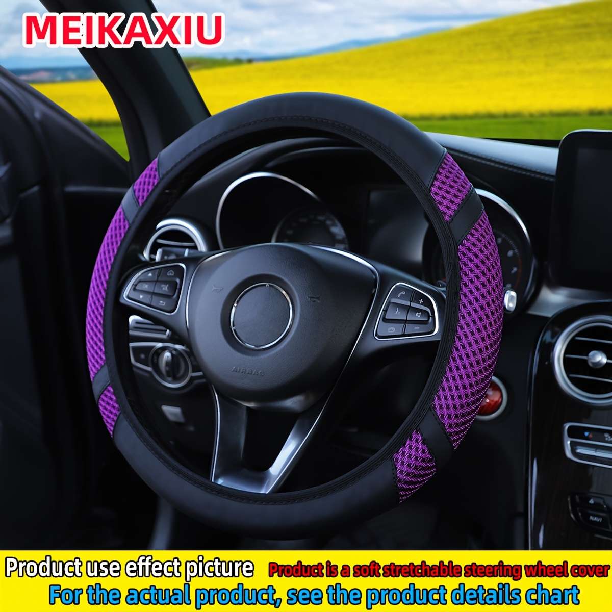 Car Steering Wheel Cover Light Gray