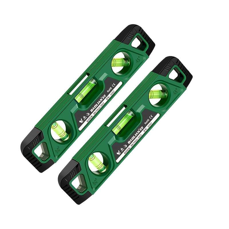 2pcs Mini Torpedo Level Magnetic Green