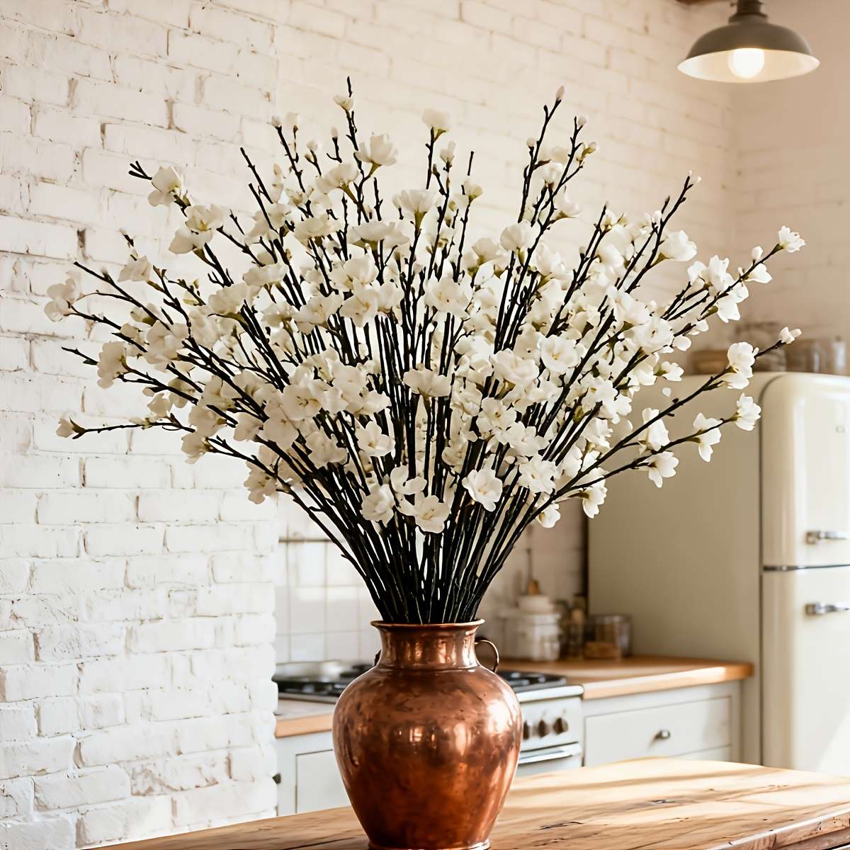 Simulated Flower Color White Plum Quantity5 Bunches