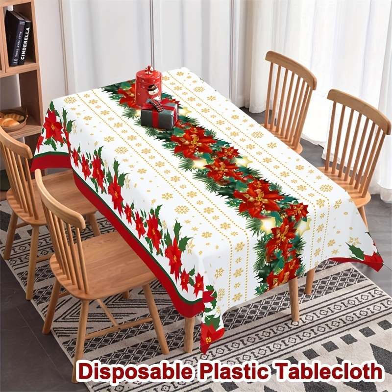 Christmas Tablecloth Size 130X220Cm Or 4.26Ftx7.21Ft