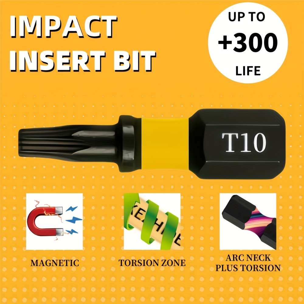 Screwdriver Bit Tool Set Model 25Mm T10 Quantity 10Pcs