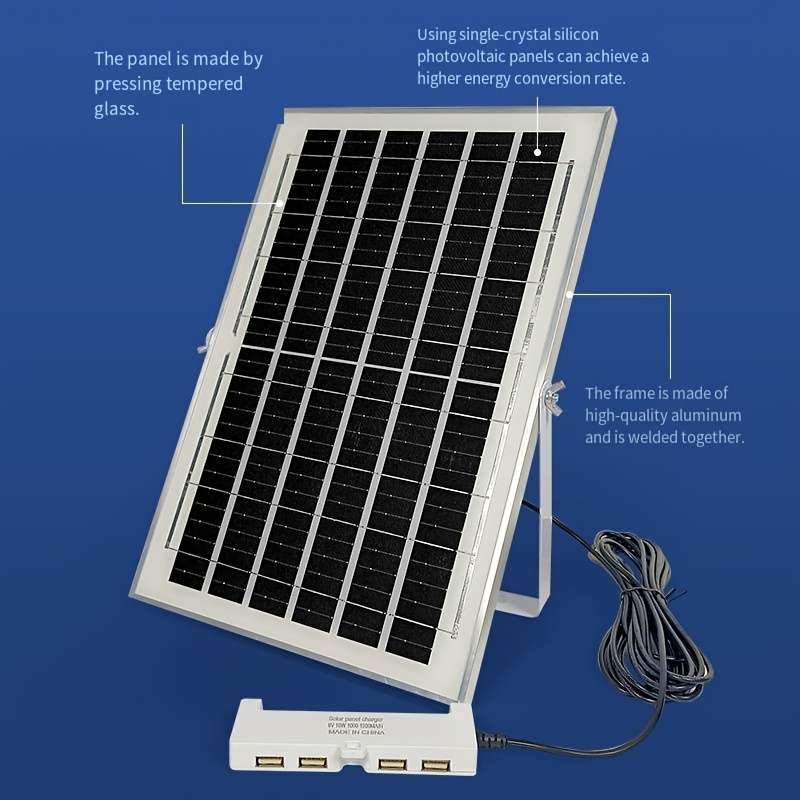Solar Panel Model 15W 6V Solar Powered Universal Socket With 4 Usb Ports