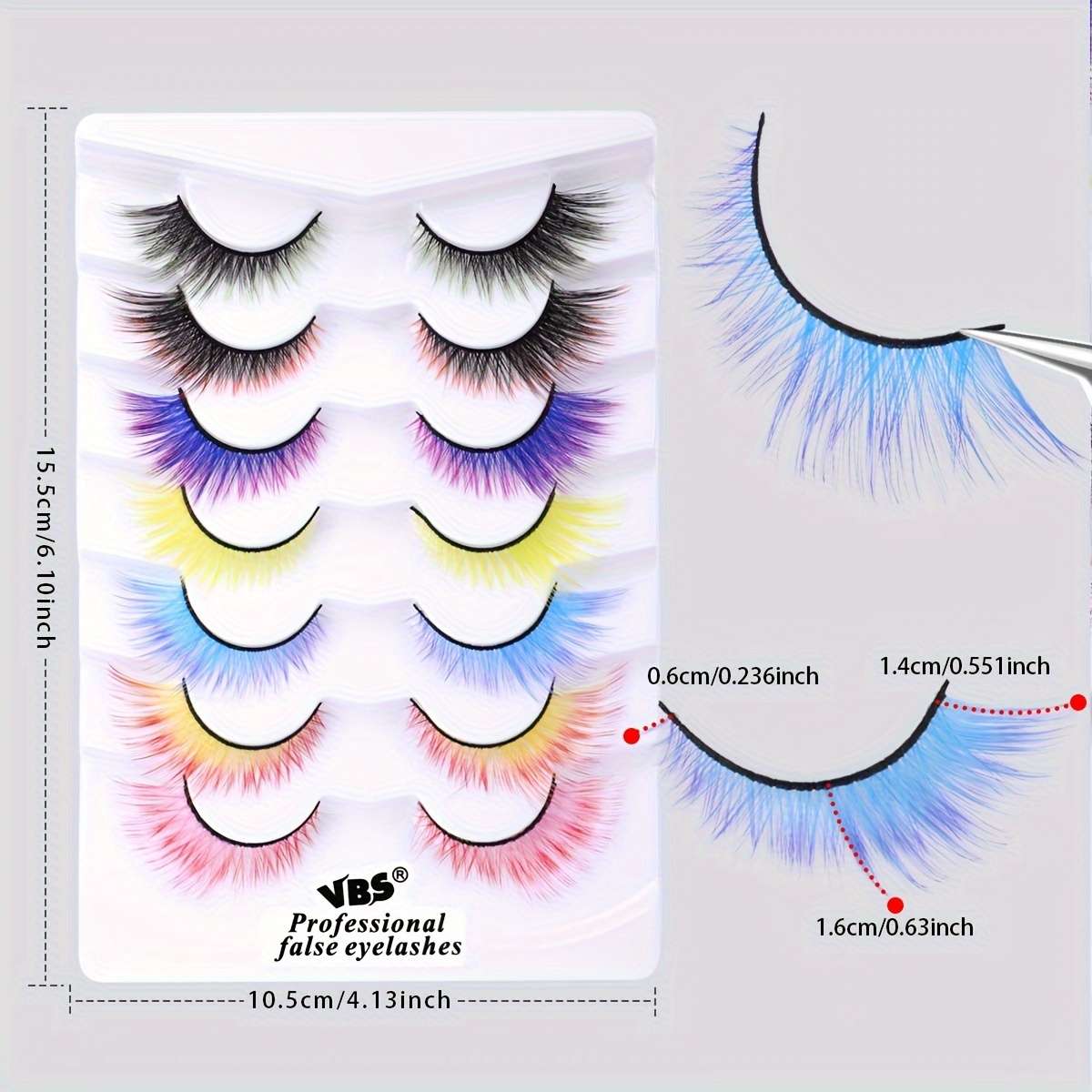 7 Pairs Natural Fluffy Lash Extensions Color Multi Quantity 7pairs