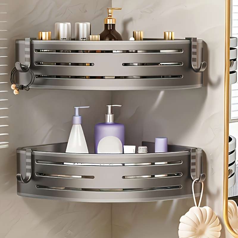 Bathroom Storage Rack Model 28.5Cm*6.5Cm*21.31Cm Aluminum With Rod Model