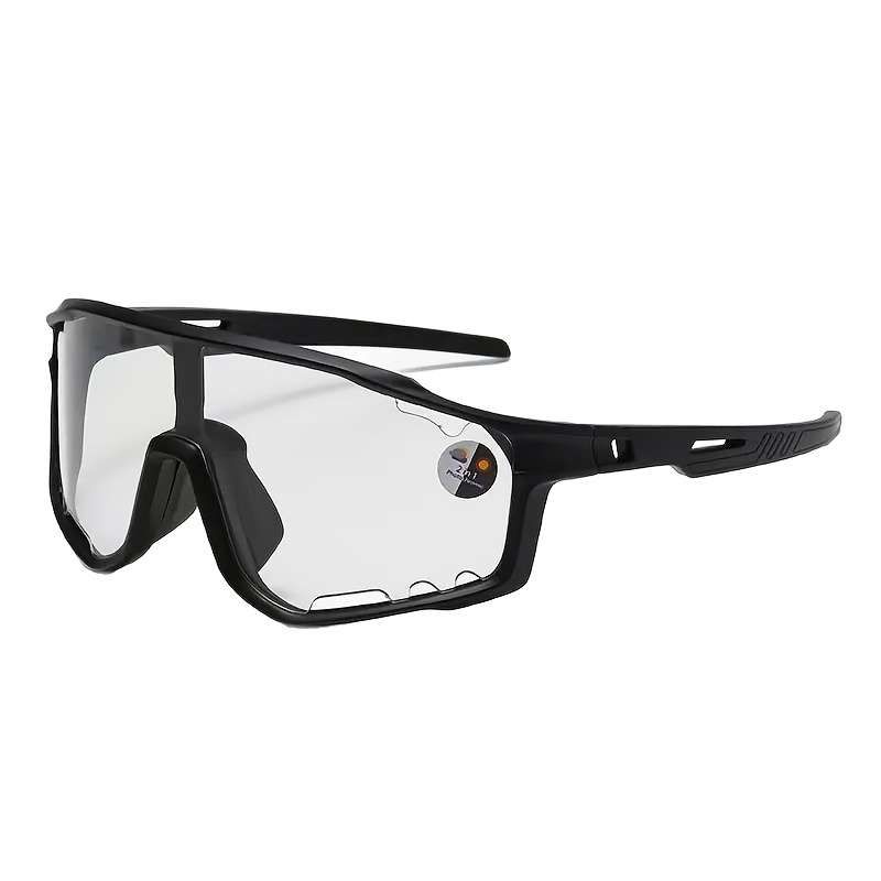 Cycling Glasses Color Bright Black Frame Gray Lens