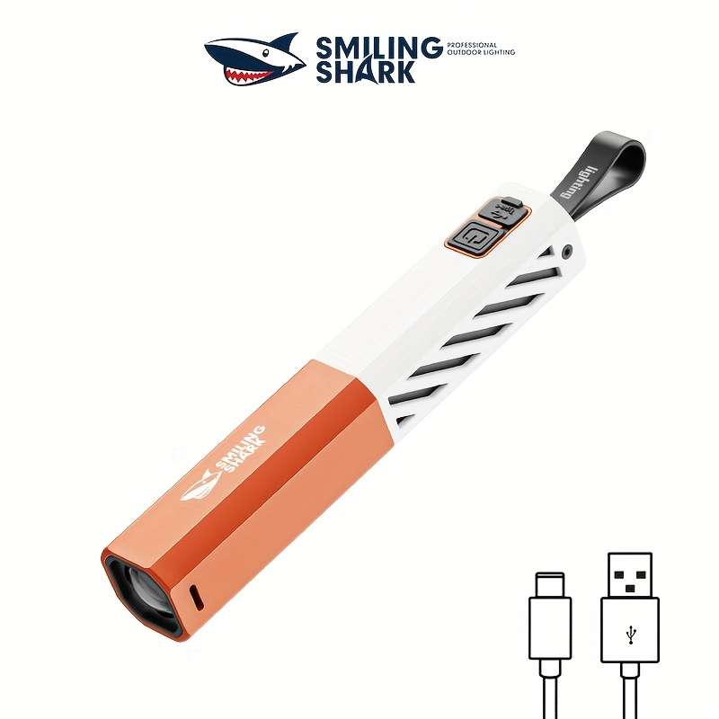 5 Set Versatile 1Pc Smiling Shark Rechargeable Led Flashlight Modes Home