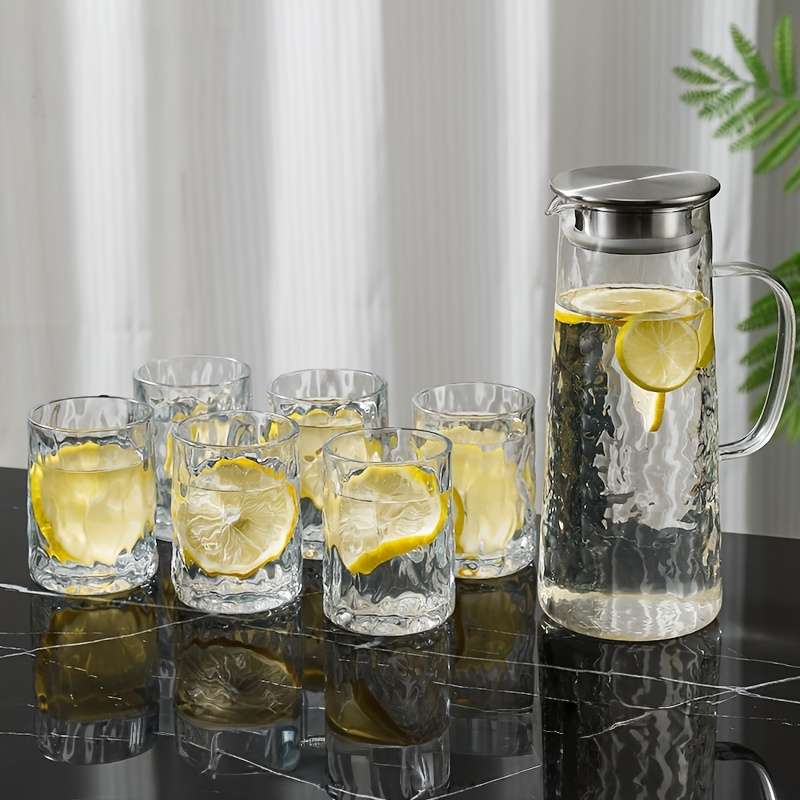 Water Cup Color Amber Quantity7 Pcs  1 Jug   6 Cups