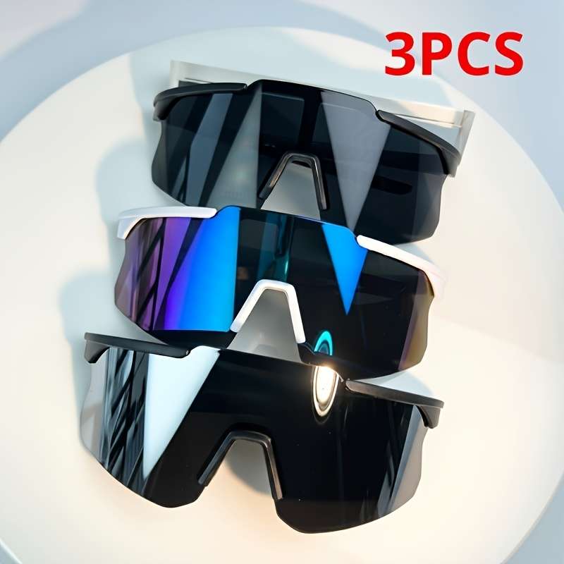 Cycling Glasses Quantity 3Pcs Black Gray White Frame Green Water  Black Frame Water