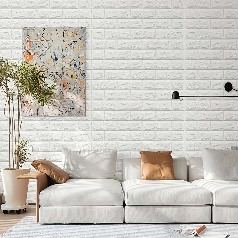 1pc 3D Wall Tile Stickers Self-Adhesive Foam Brick Patterns for Impact-Resistant Wallpaper Wa