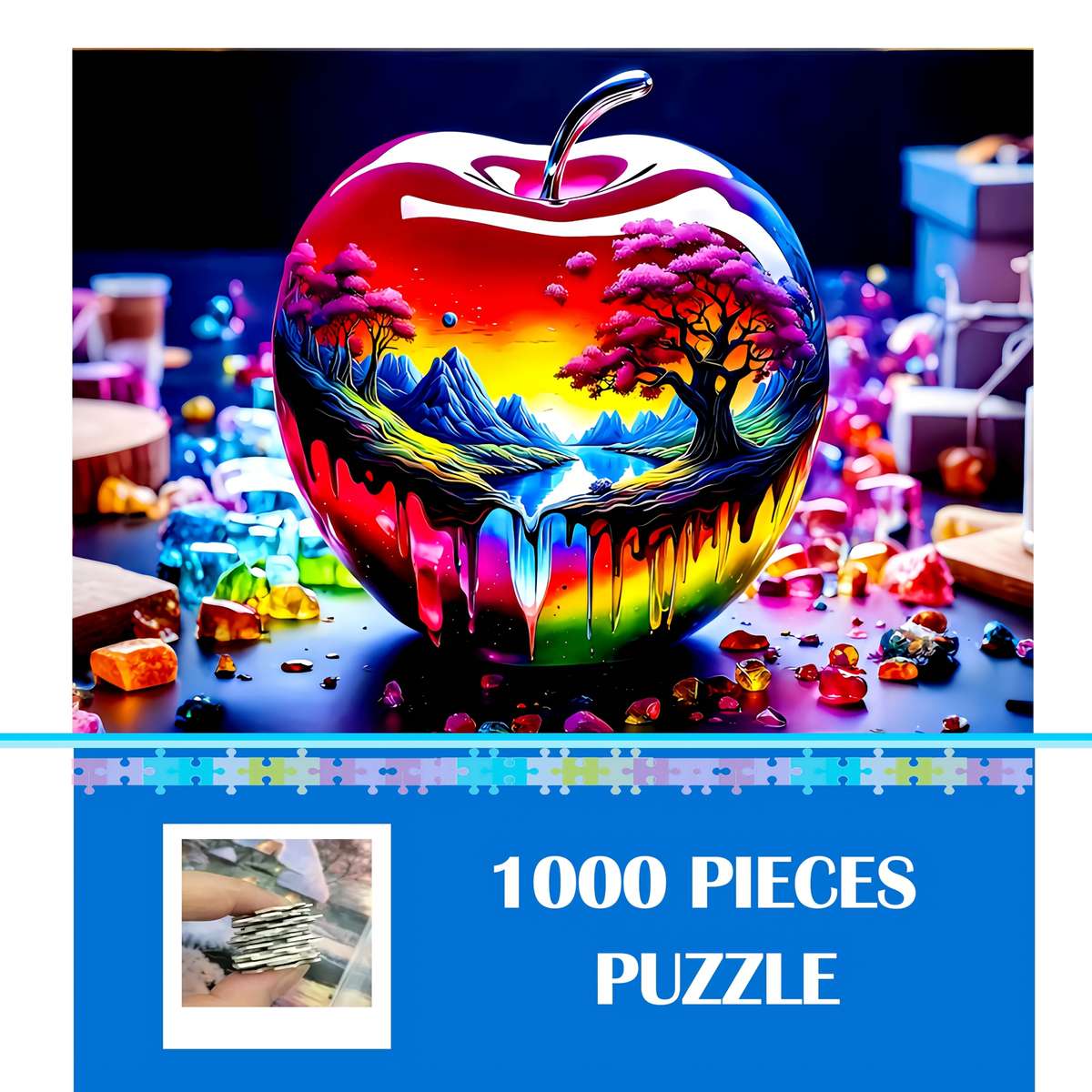 1000pcs Vibrant Adult Jigsaw Puzzle Durable Thick Colorful Landscape Design Ide