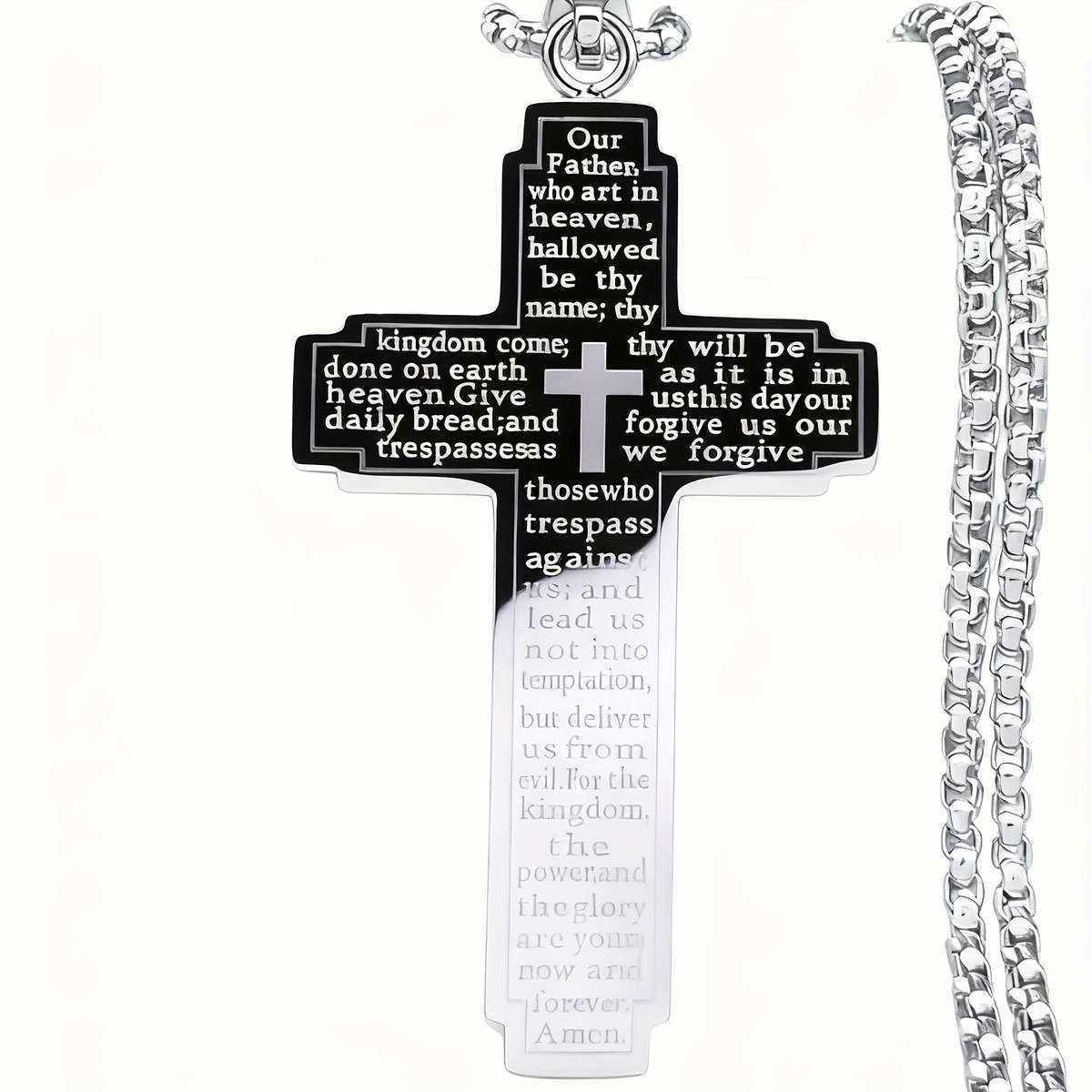 Plated Christian Scripture Cross Pendant Gold