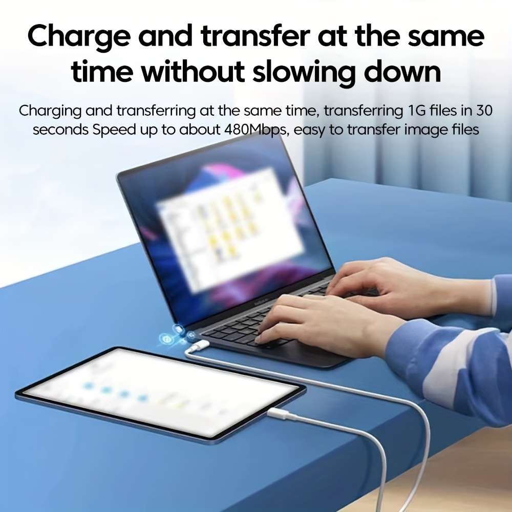 1pc120W 10A Dual Type-C Fast Charging Cable 100cm Compatible with iPhone 15 16 Pro MAX Samsung