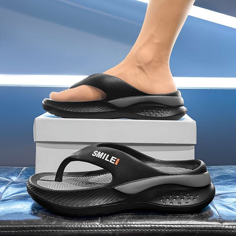 Men Slippers Summer Style Black Size Uk 4.5 To 5