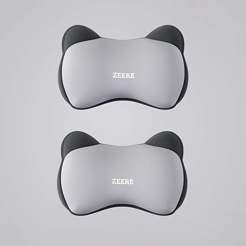 Car Seat Cushion Headrest  Gray 2 Pcs