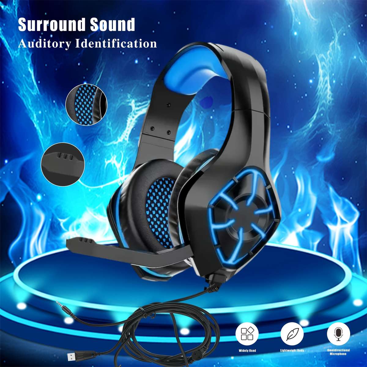 Wired Headphones Blue
