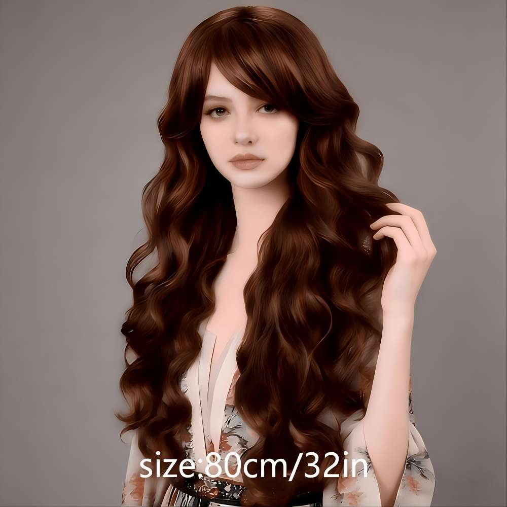 Women S Wigs Dark Brown Hair Length81.28Cm