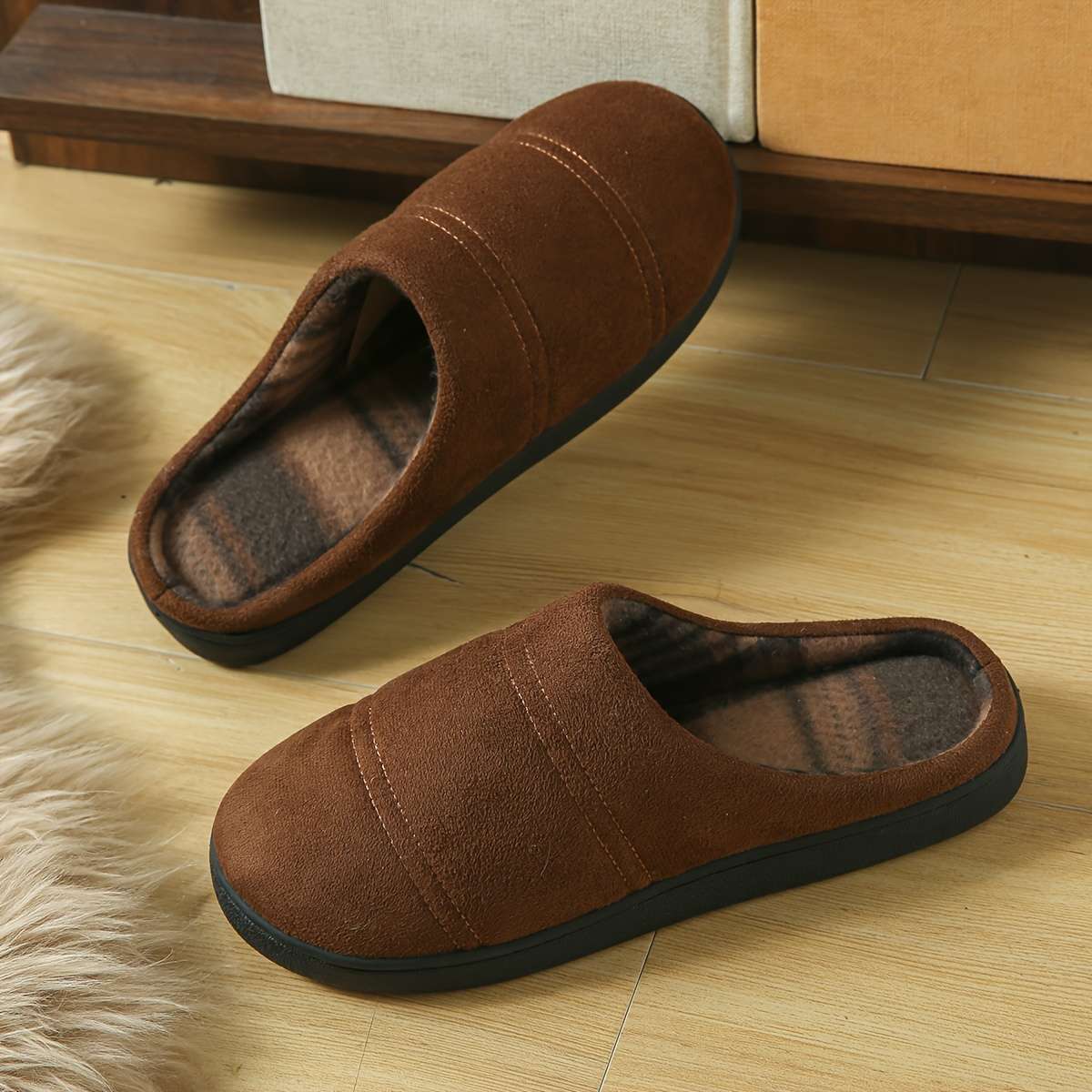 Cotton Slippers Color Black Sizeuk 8.5-9