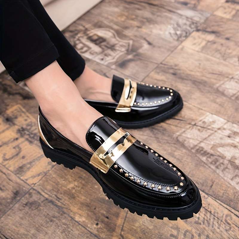 Mens Leather Shoes Color Black Sizeuk 7