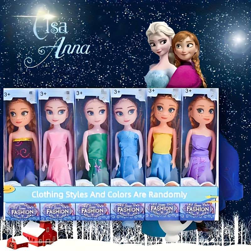 Childrens Toys Style 6 Piecesset Anna  Elsa
