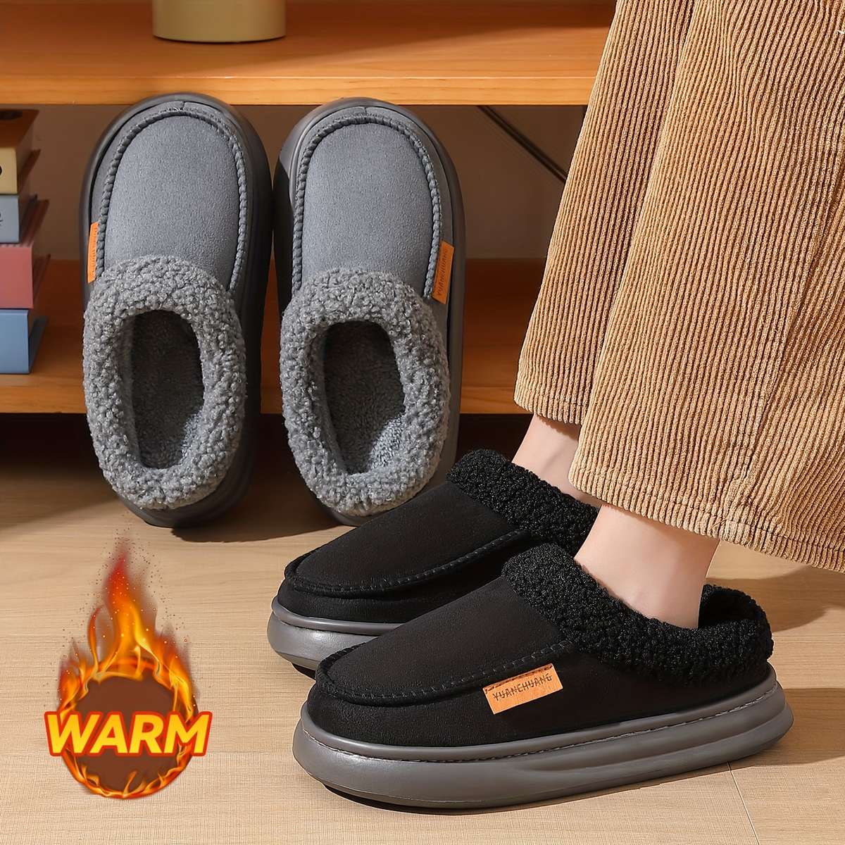 Cotton Slippers Color Grey Sizeuk 6.5-7
