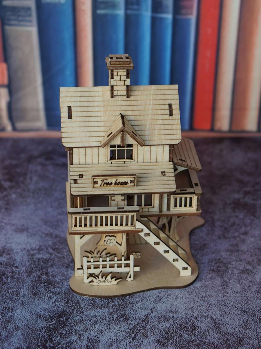 3D Building Model Puzzle Set Items Wooden House