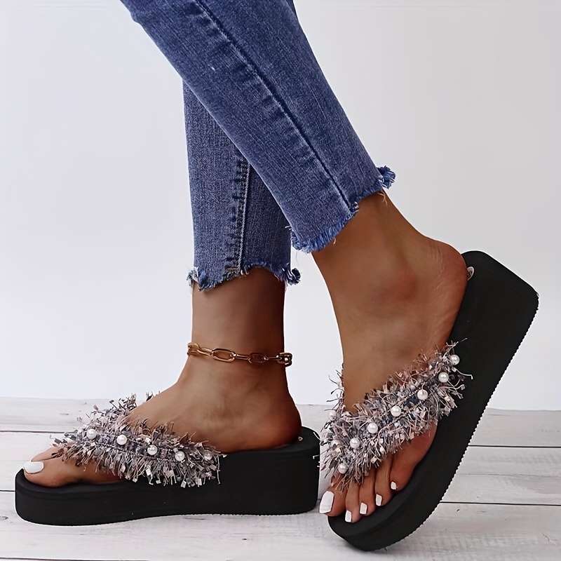 Ladies Summer Flip Flops Black Uk 5