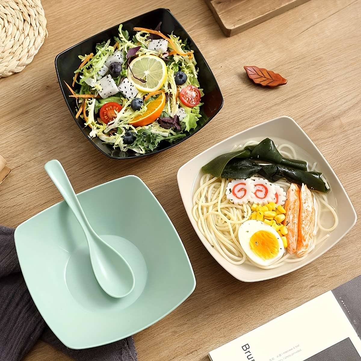 Bowl Color Red Model2Pcs 1 Bowl  1 Spoon