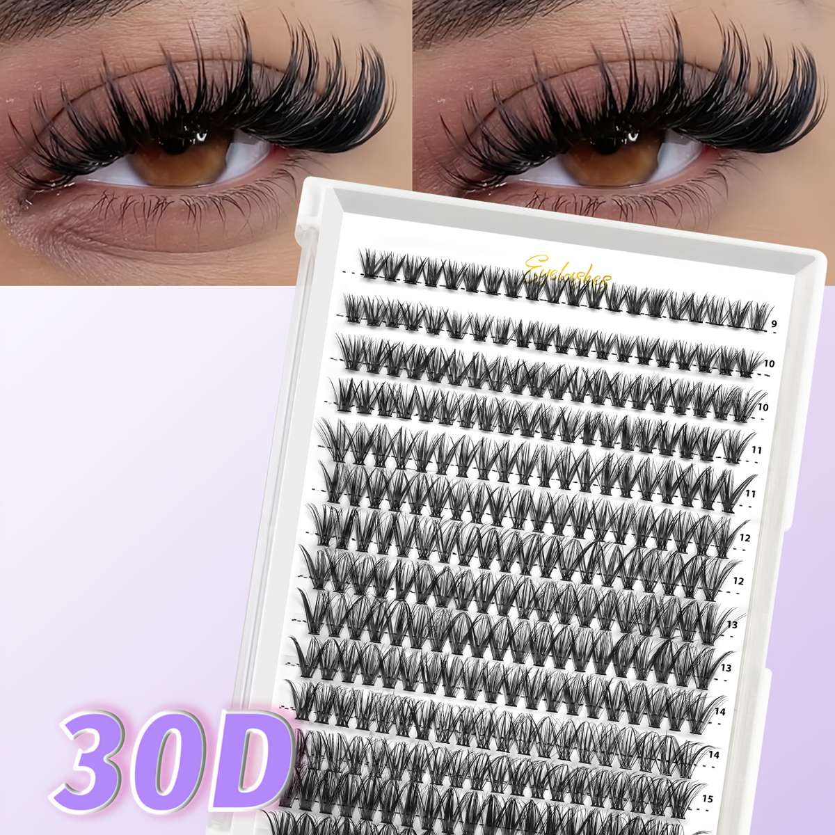 120pcs Volume Soft Cluster Lashes Model 80 D Mix 16mm