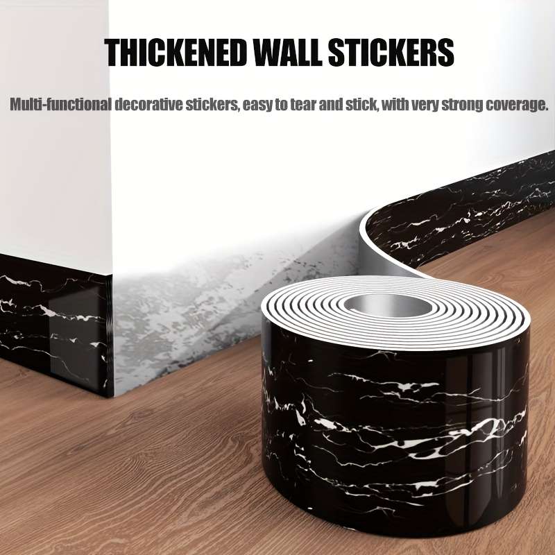 Skirting Board Marble Black Pattern Quantity 2 Rolls