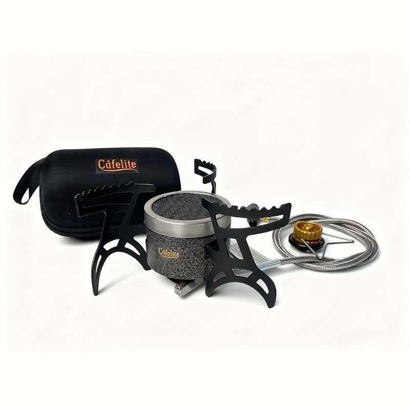 3 Portable Outdoor Gas Stove Windproof Camping Stove Press Power Ignition No