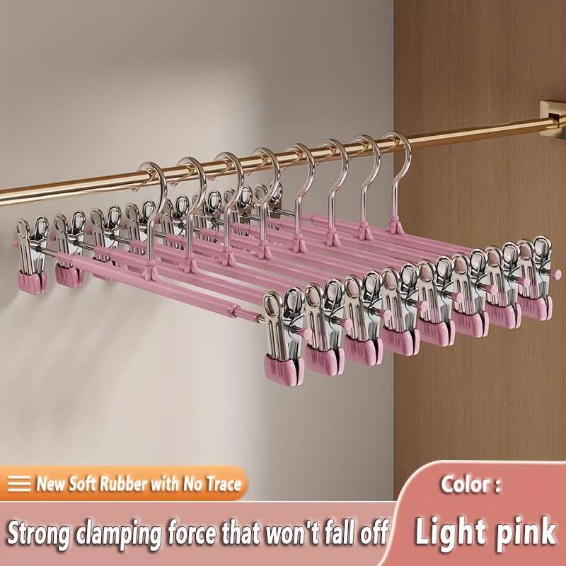 Clothes Rack Pink Adjustablestrong Gripno Residue Quantity 5Pcs