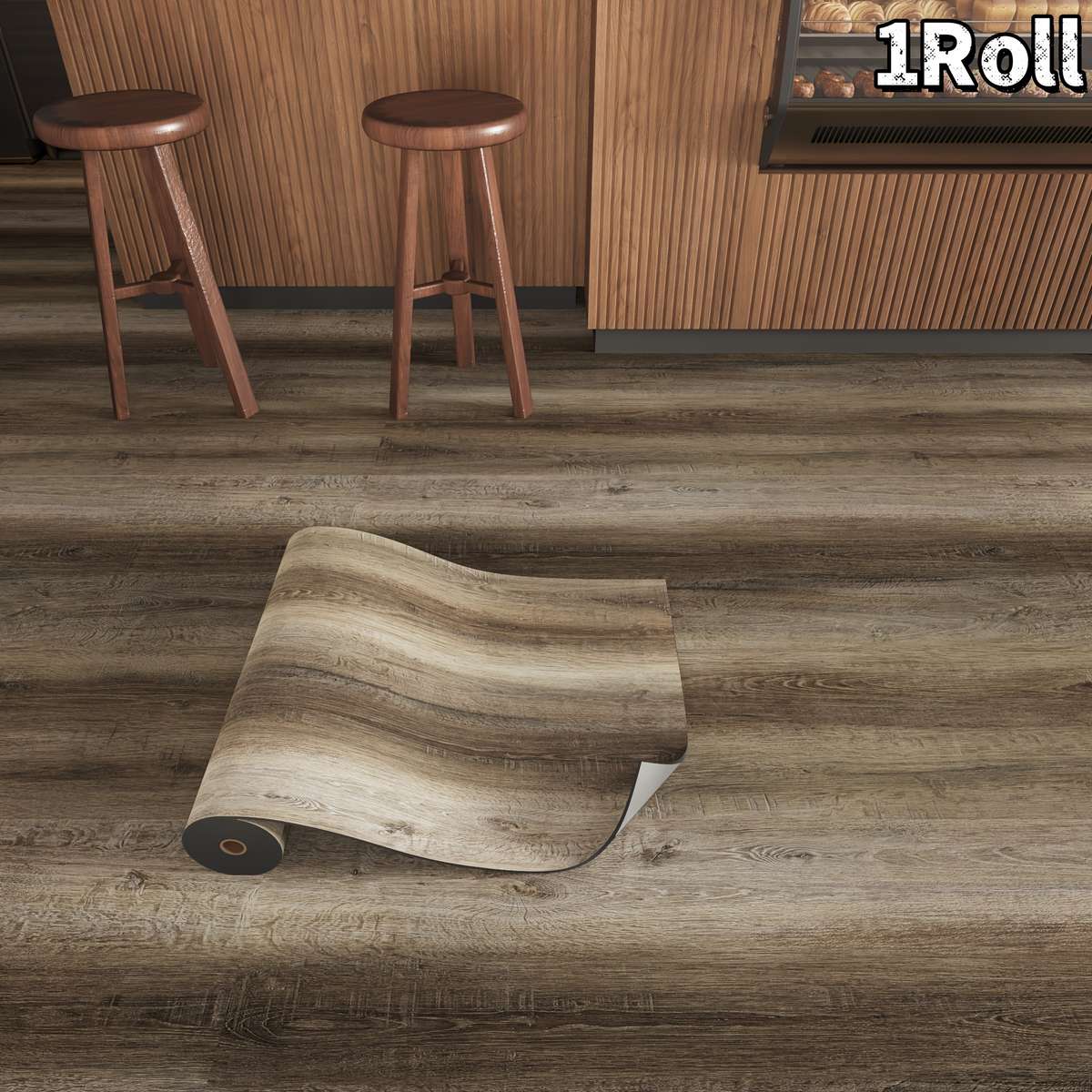 Self Adhesive Floor Stickers Natural Wood Color 1Roll
