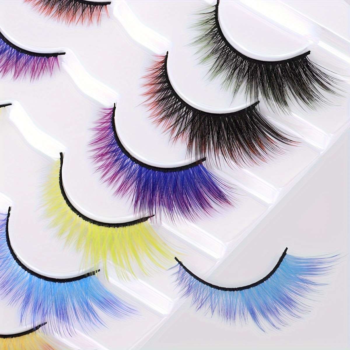 7 Pairs Natural Fluffy Lash Extensions Color Multi Quantity 7pairs