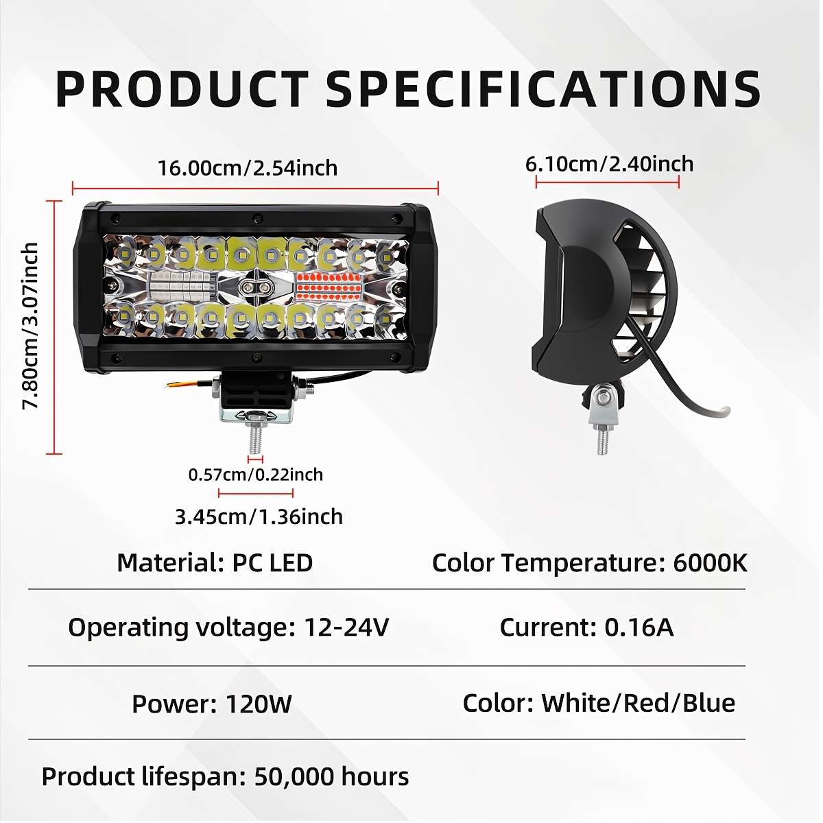 Car Lights Items 2Pcs1Box Bluered