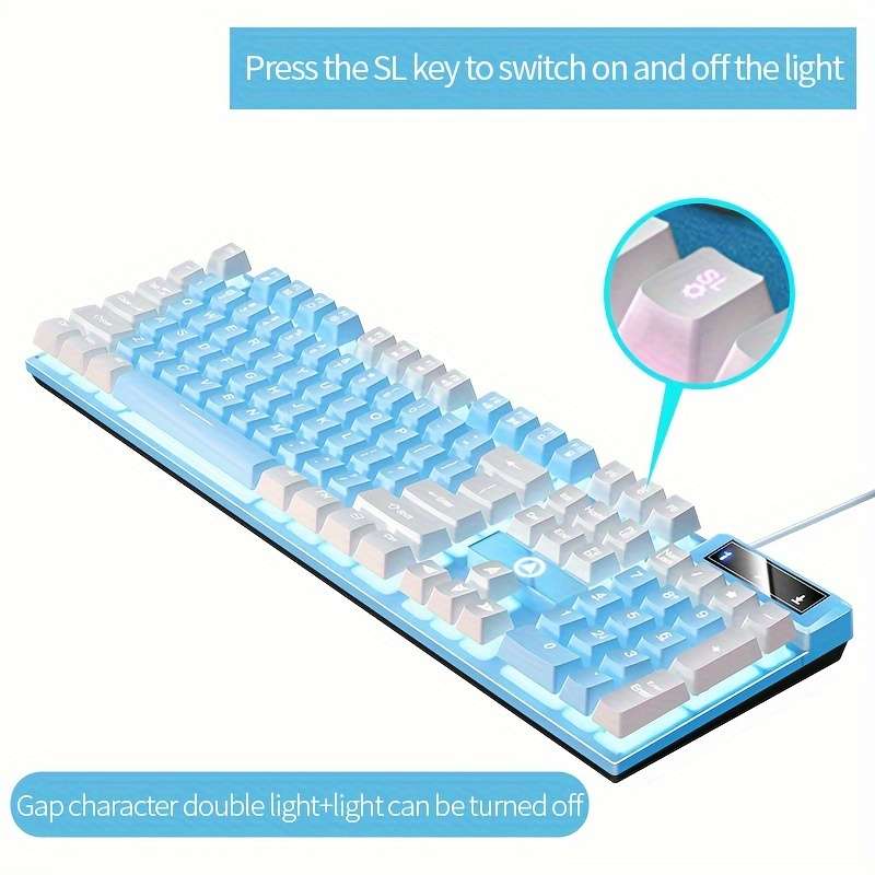 keyboard color Blue And White
