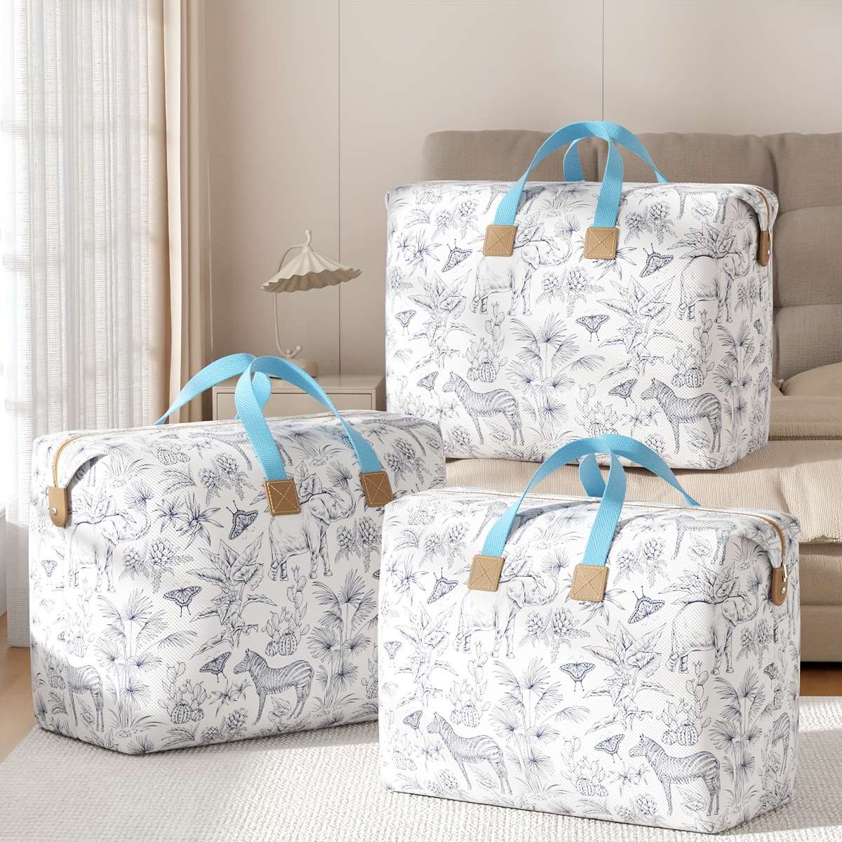 Large Capacity Storage Bag Clothes Quilt Foldable Reinforced Handle Strong