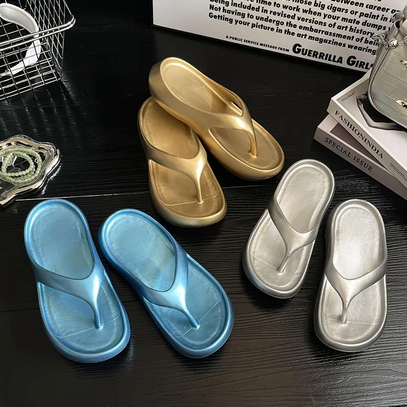 Ladies Summer Flip Flops White Uk 5