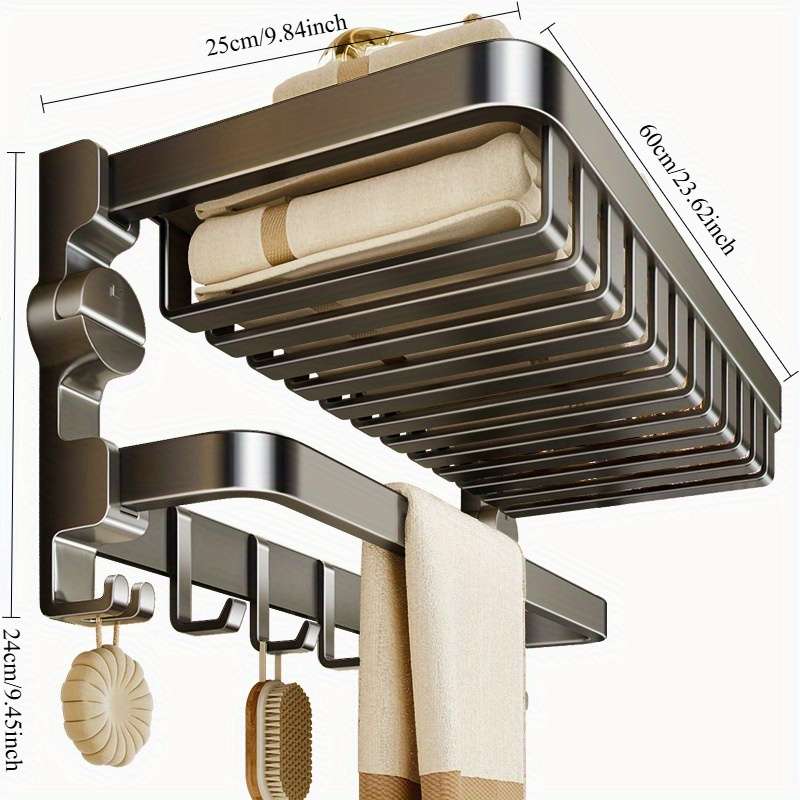 Bathroom Storage Rack Size Suction Cup Mesh Basket Towel Rack 7Piece Set
