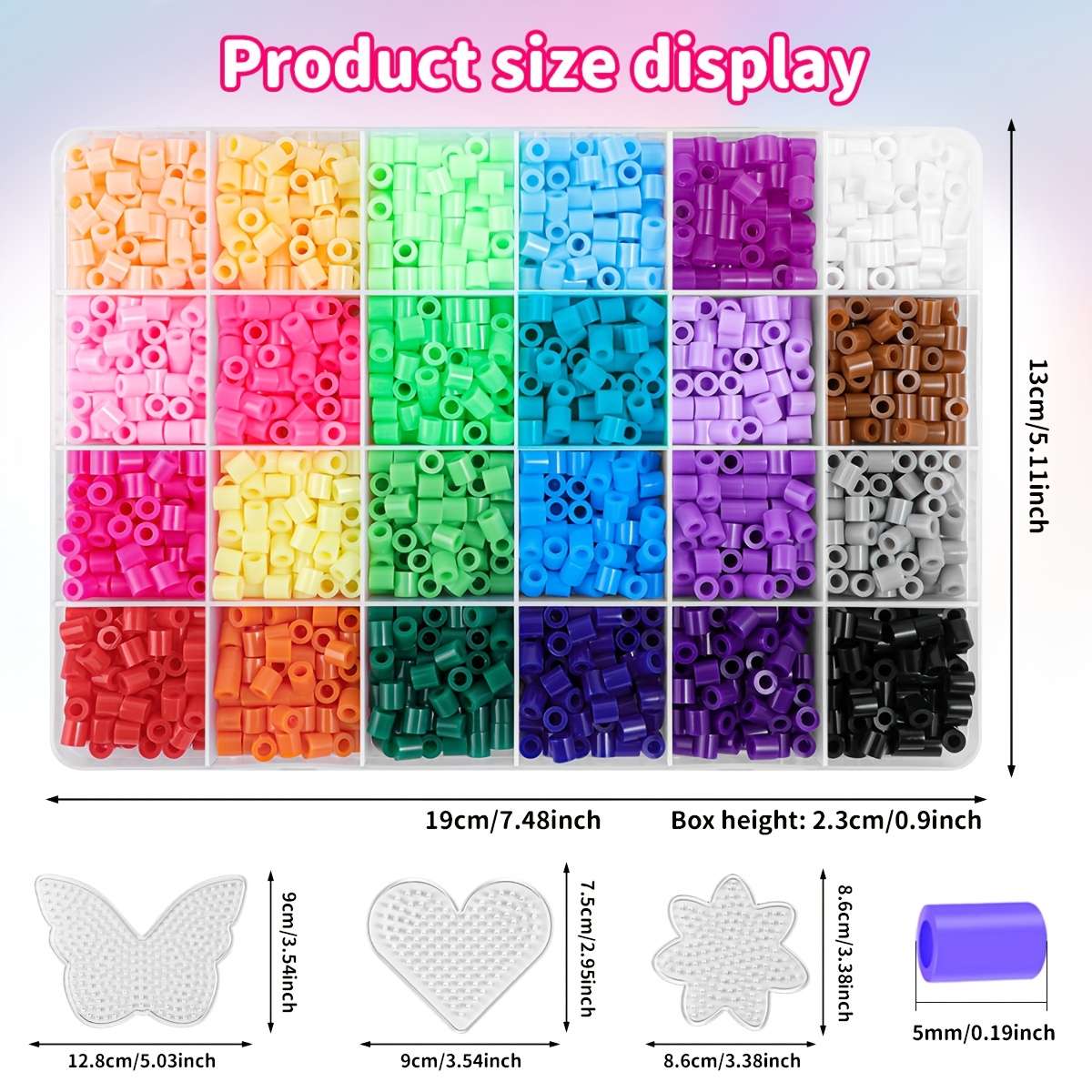 Perler Bead Set 24 Color Set  Multi Shape Templates