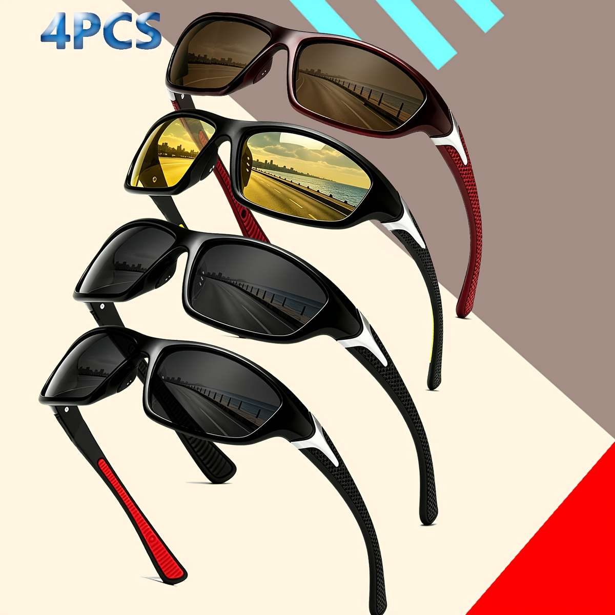 Cycling Glasses Color C4 Tea Yellow Grey*2