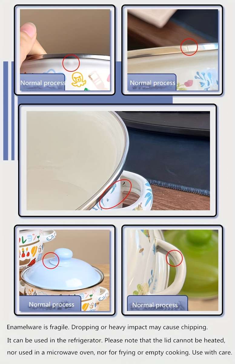 Professional Cute Chinese Korean Style Enamel Pot Cooking