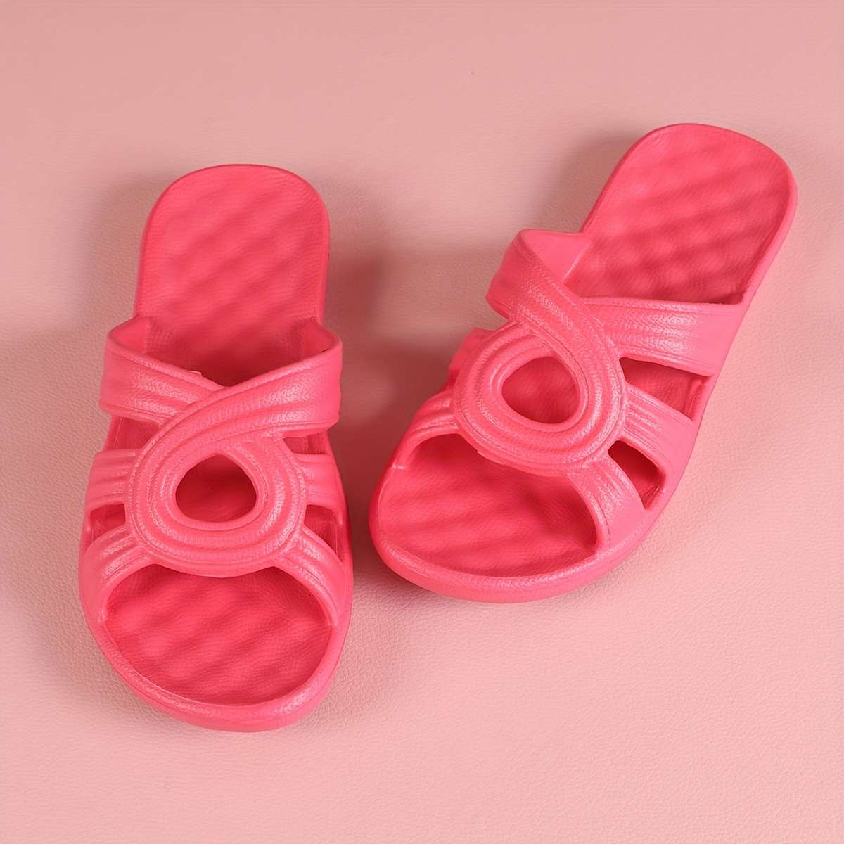 Men Slippers Summer Style Rose Red Size Uk 4.5 To 5