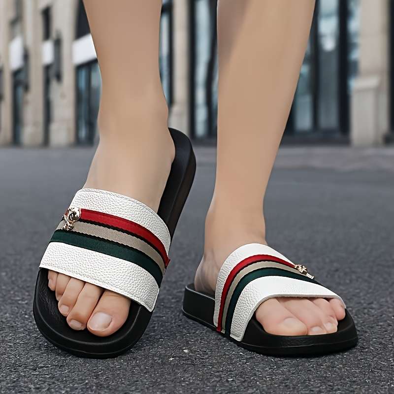 Men Slippers Summer Style Black Size Uk 7