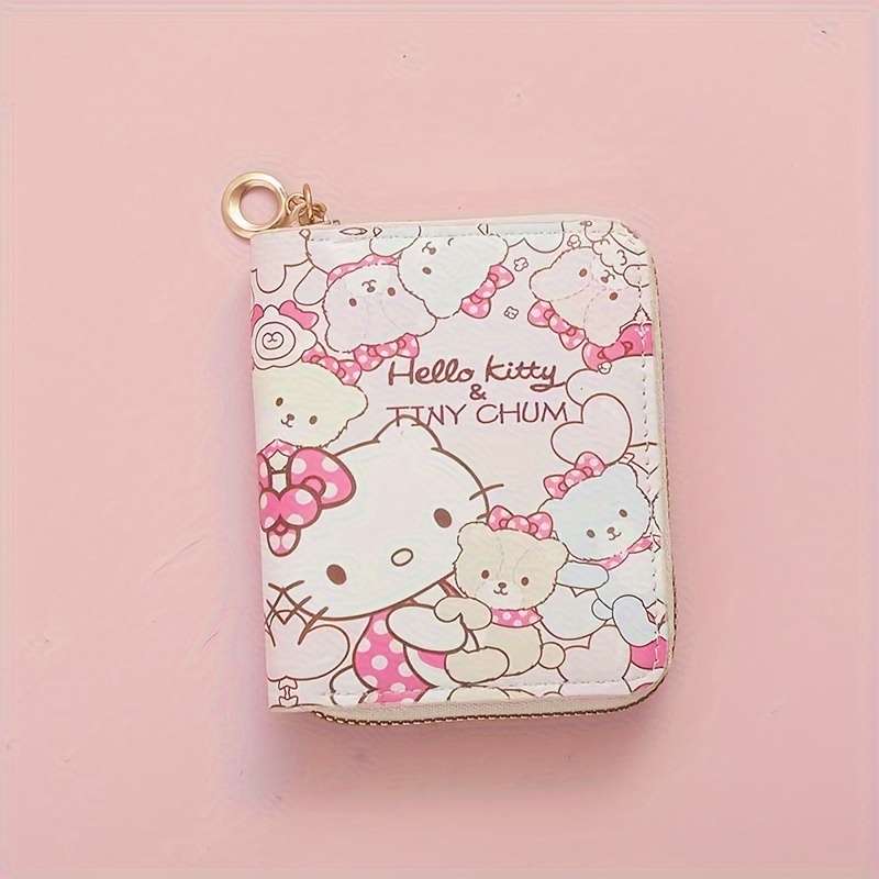 1pc Authorized Sanrio Hello Kitty Print Short WalletSecure Key Card OrganizerStylish Coin P