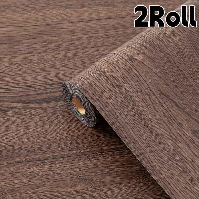 Self Adhesive Floor Stickers Dark Coffee Walnut Wood 2Roll